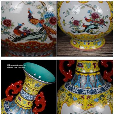 BÌNH BỔ Ô HỌA TIẾT TỨ QUÝ - SẢN PHẨM GỐM SỨ THỦ CÔNG CAO CẤP - QUÀ TẶNG SANG TRỌNG VÀ ĐẲNG CẤP